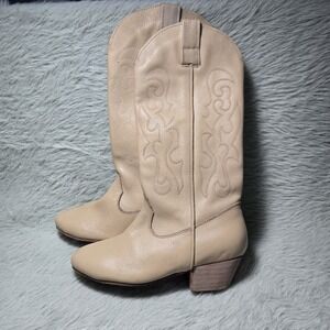 Tan Leather Dance Boots, EU Size 34 (US Women's‎ 3.5-4), Low Heel, by ACDA Dance